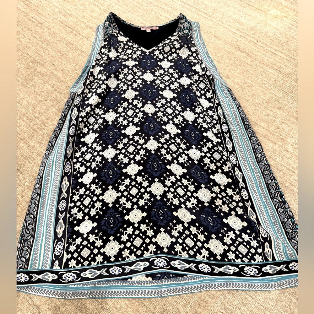 Calypso St Barth VNeck knee length dress with attached jersey underlay. Size XS